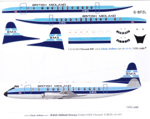 1/144 Scale Decal British Midland Viscount 800