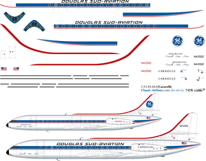 1/144 Scale Decal Douglas-Sud Aviation Caravelle Prototype