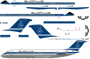 1/144 Scale Decal Sudflug DC9-30