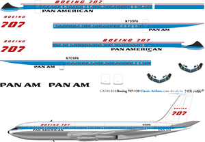 1/144 Scale Decal Pan American Boeing 707
