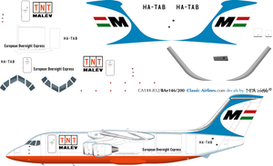 1/144 Scale Decal TNT / Malev BAe146-200
