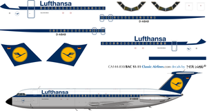 1/144 Scale Decal Lufthansa BAC-111
