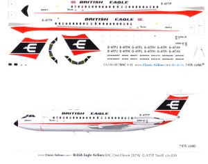1/144 Scale Decal British Eagle BAC-111
