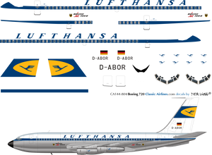1/144 Scale Decal Lufthansa B-720