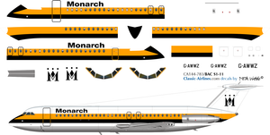 1/144 Scale Decal Monarch BAC-111