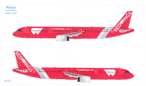 1/144 Scale Decal Red Wings A-321 REDBIRD