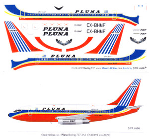1/144 Scale Decal Pluna 737-200 Delivery