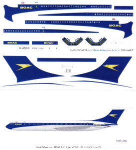 1/144 Scale Decal BOAC Super VC-10 G-ASGH