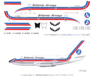 1/144 Scale Decal Britannia Airways 737-200