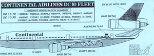 1/200 Scale Decal Continental DC-10