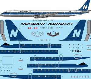 1/144 Scale Decal Nordair DC8-61CF