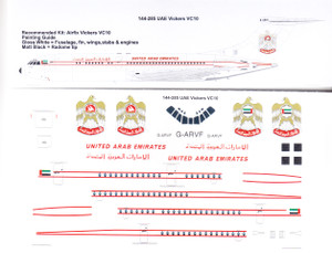 1/144 Scale Decal UAE VC-10