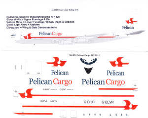 1/144 Scale Decal Pelican Cargo 707-320C