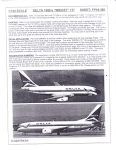 1/144 Scale Decal Delta 737-200 / 300 1980s