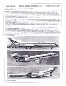 1/144 Scale Decal Delta 727-200 1980s