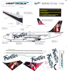 1/144 Scale Decal Frontier 737-200 Mountain Lions