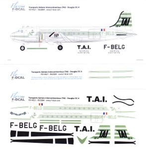 1/144 Scale Decal TAI - Transports Aeriens Intercontinentaux DC-4