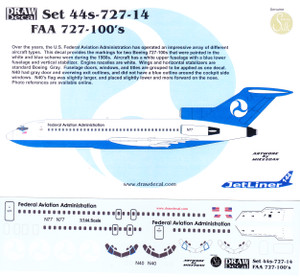 1/144 Scale Decal FAA 727-100