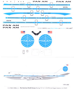 1/144 Scale Decal Pan Am 747-100 Delivery