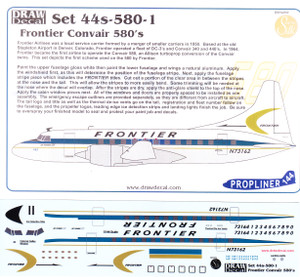1/144 Scale Decal Frontier Convair 580