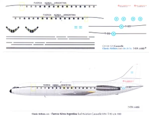 1/144 Scale Decal Argentine Air Force Caravelle