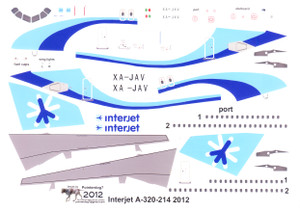 1/144 Scale Decal Interjet A-320 2012