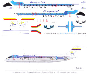 1/144 Scale Decal Aeropostal DC9-30 Retro