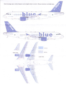 1/144 Scale Decal AirBlue A-319 2013