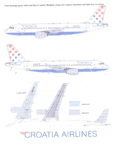 1/144 Scale Decal Croatia Airlines A-320 2012