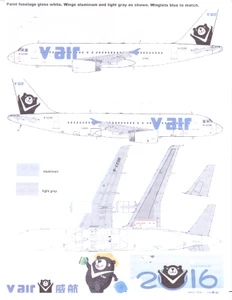 1/144 Scale Decal V Air A-320 2016
