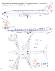 1/144 Scale Decal Air China 737-800 2013