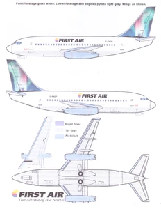 1/144 Scale Decal First Air 737-200 Aurora 2016