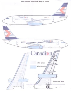 1/144 Scale Decal Canadian 737-200 1989