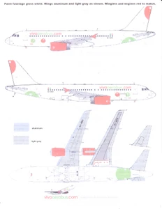 1/144 Scale Decal VivaAerobus A-320 2014
