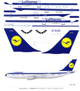 1/144 Scale Decal Lufthansa A-300