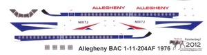 1/144 Scale Decal Allegheny BAC-111 1976
