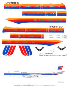 1/144 Scale Decal United 747-200