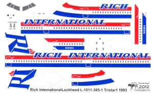 1/144 Scale Decal Rich International L-1011 1993