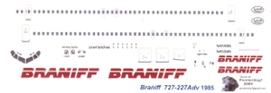 1/144 Scale Decal Braniff 727-200 1985