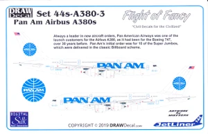 1/144 Scale Decal Pam Am A-380