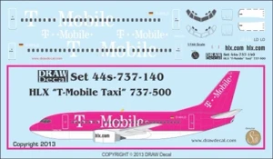 1/144 Scale Decal HLX 737-500 T-Moblie Taxi
