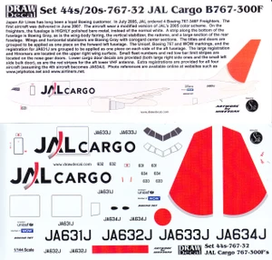 1/144 Scale Decal JAL Cargo 767-300F