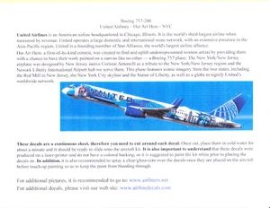 1/144 Scale Decal United 757-200 I Heart New York