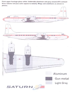 1/144 Scale Decal Saturn DC-6A