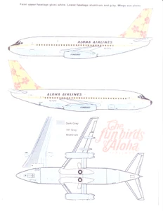 1/144 Scale Decal Aloha 737-200 1969
