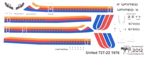 1/144 Scale Decal United 727-100 1976