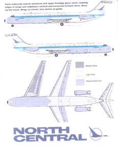 1/144 Scale Decal North Central DC9-50 1976