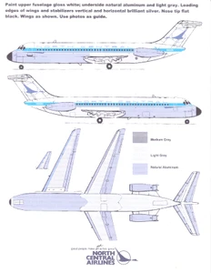1/144 Scale Decal North Central DC9-30 1973