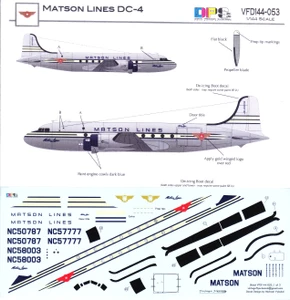 1/144 Scale Decal Matson Lines DC-4