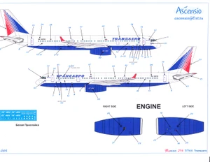 1/144 Scale Decal Transaero TU-214